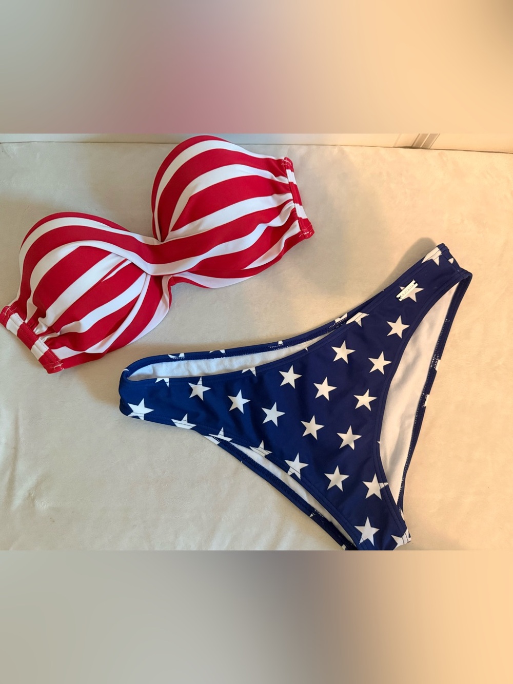 Women’s Red & Navy Star-Print Bikini Set